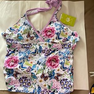 Bathsuit floral halter top